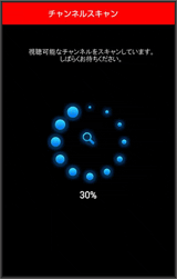 画像：チャンネルスキャンが開始される