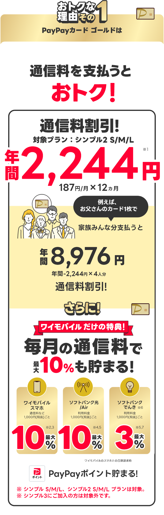 通信料を支払うとおトク！