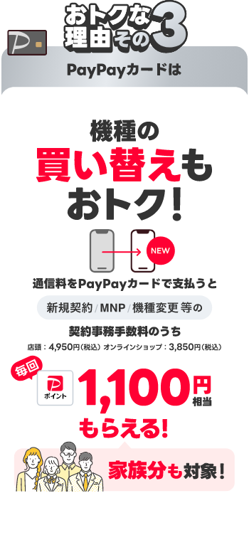PayPayカードは機種の買い替えもおトク！